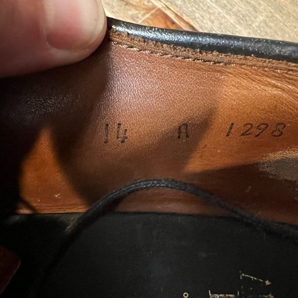 Mens Allen Edmonds Delray Brown Leather Split Toe Oxford Dress Shoes Size 14 A - Picture 6 of 6